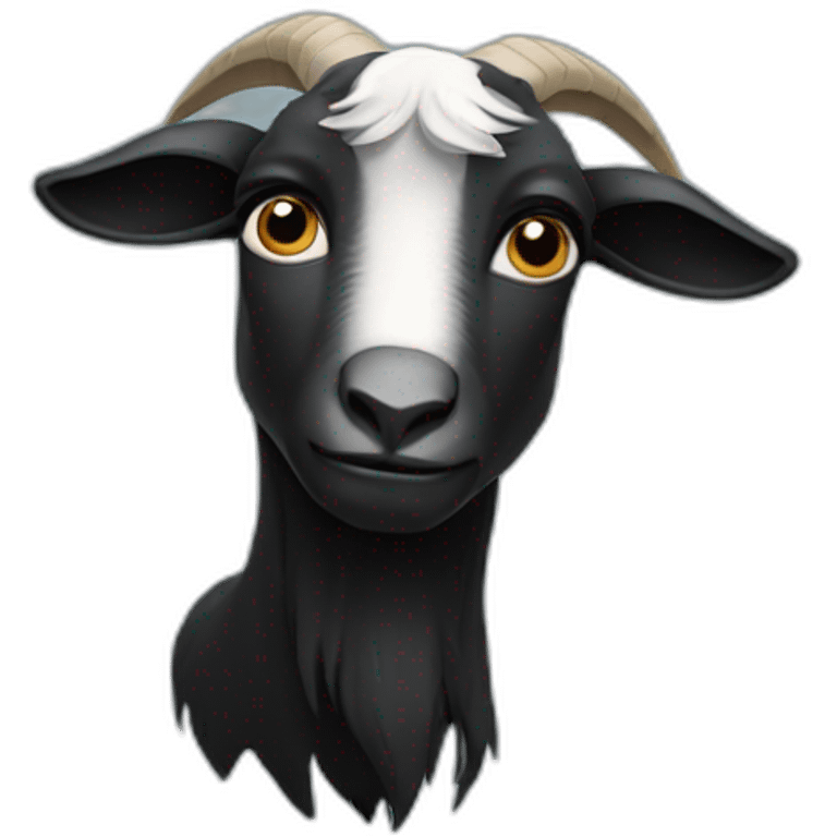 Sad black goat emoji