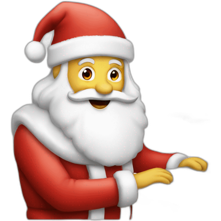 Santa working with a computer emoji