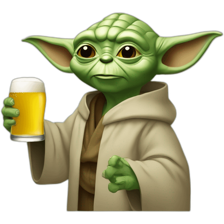 yoda buvant une bière emoji