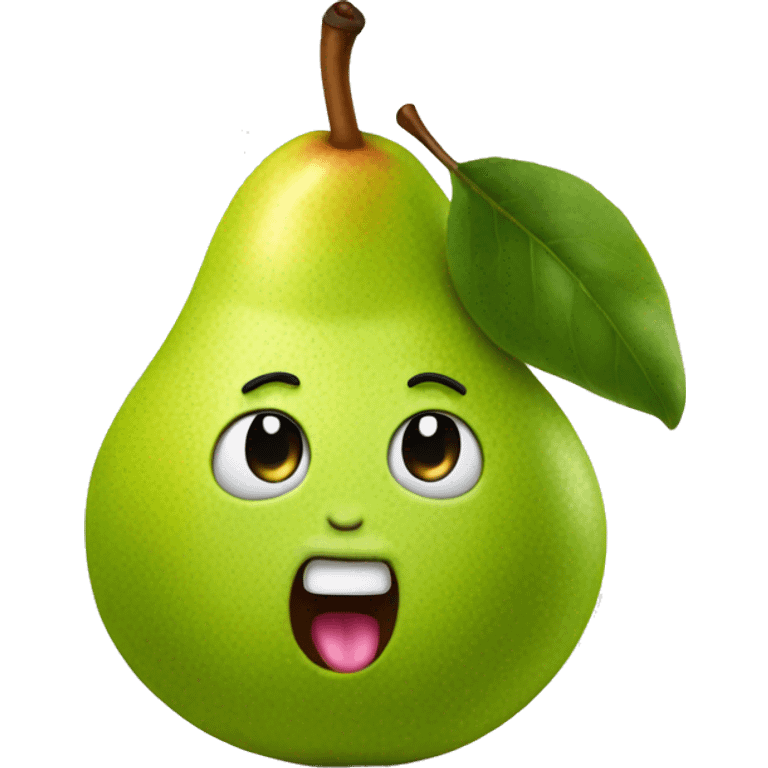 pear with big tongue out  emoji