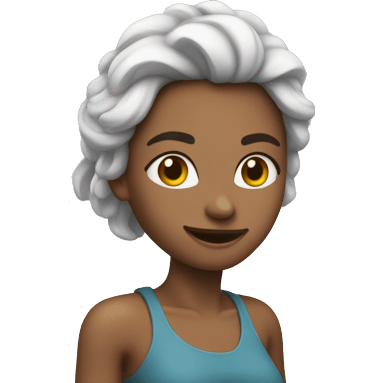 Uma mulher se maquinando e uns corções em volta da sua cabeça  emoji