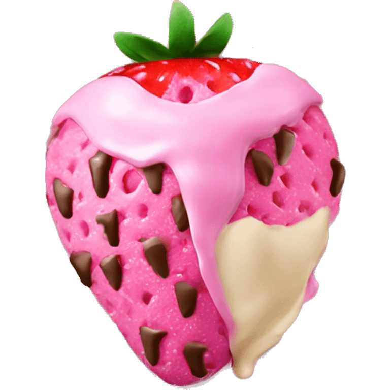 Pink chocolate-covered strawberries dessert emoji