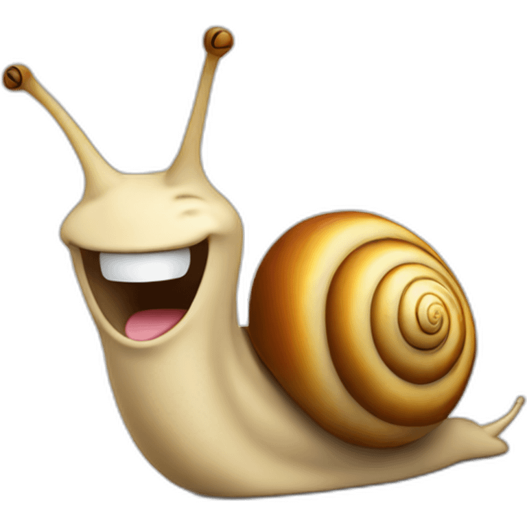 Snail bursting out laughing emoji