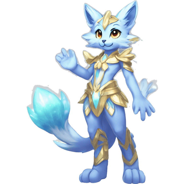 Anthro Sona Colorful Ethereal Pretty Godly Celestial Shiny Fakemon Full Body emoji