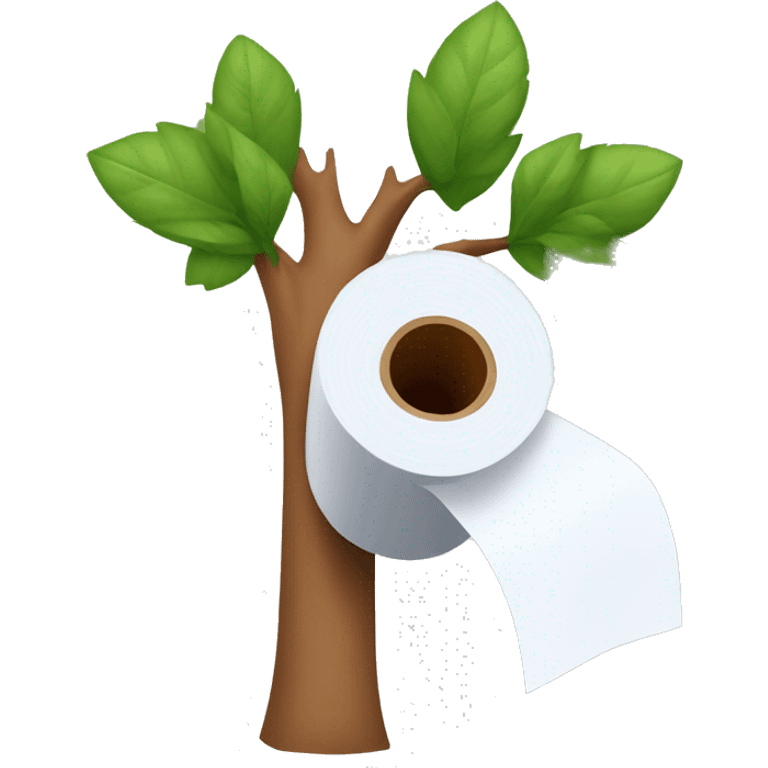 Toilet paper in a tree emoji