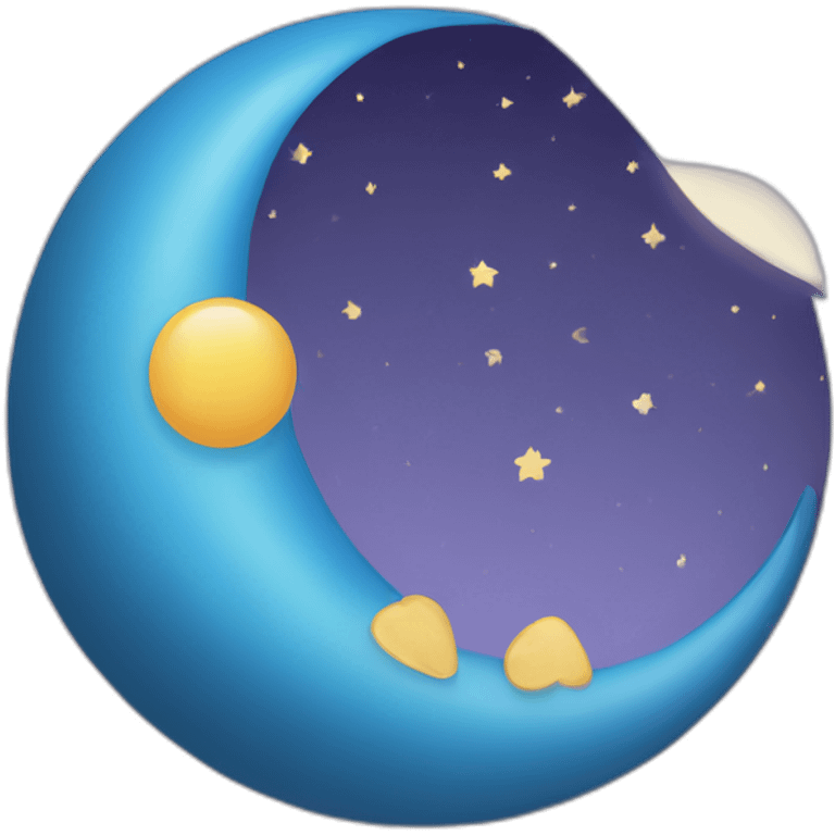 Un cœur avec une demi lune emoji