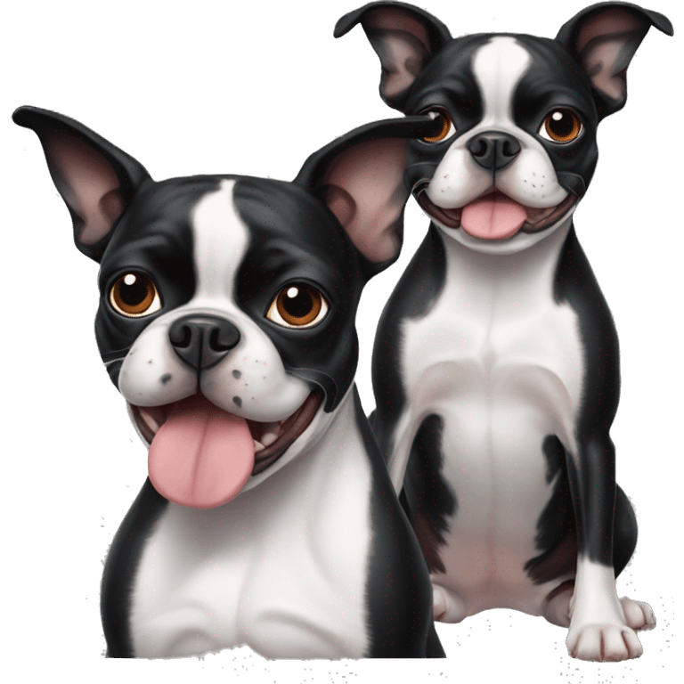 two boston terriers  emoji