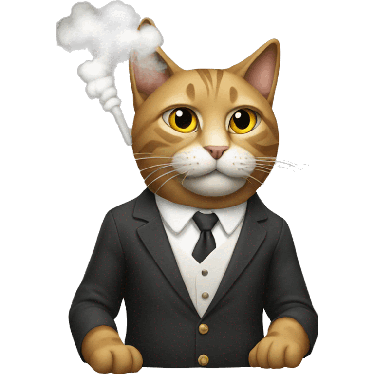 A cat smoking emoji