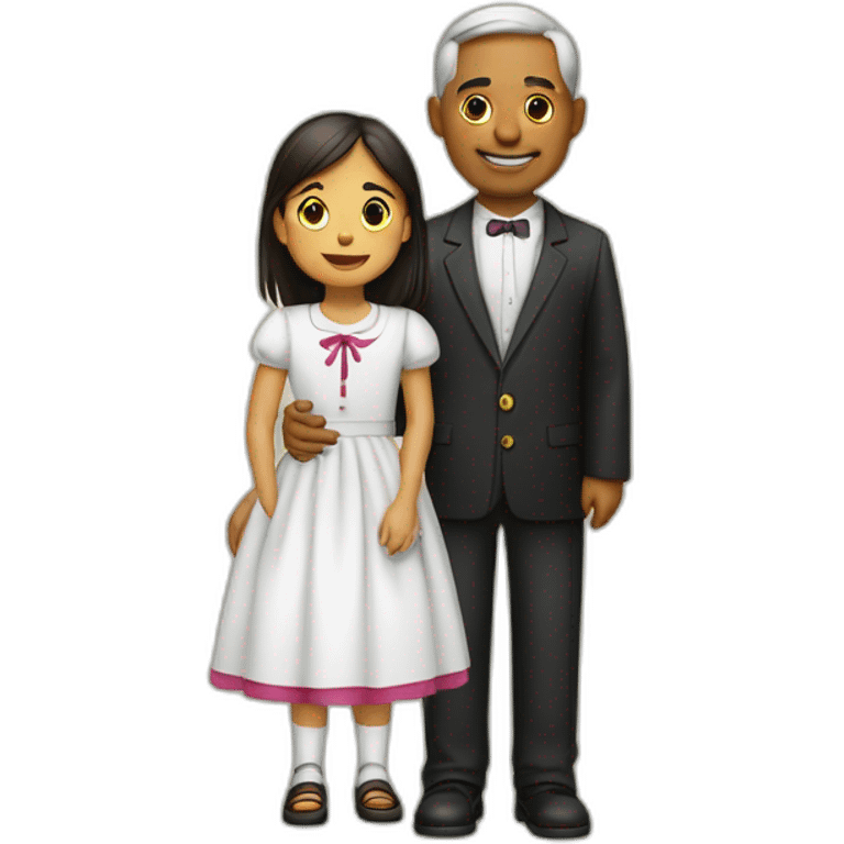 Niña con pastor alemán emoji