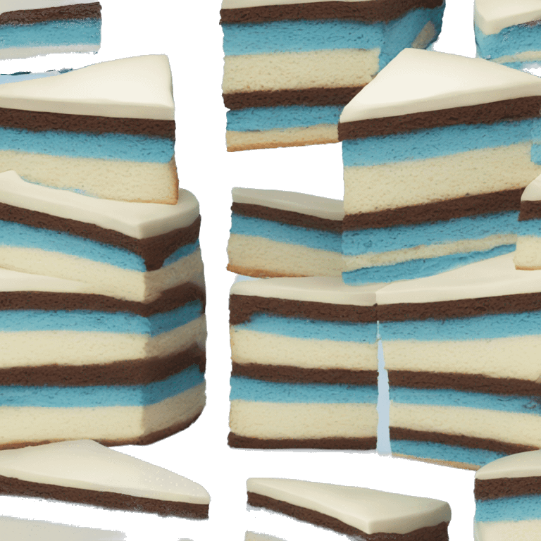 Realistic blue layered cake emoji