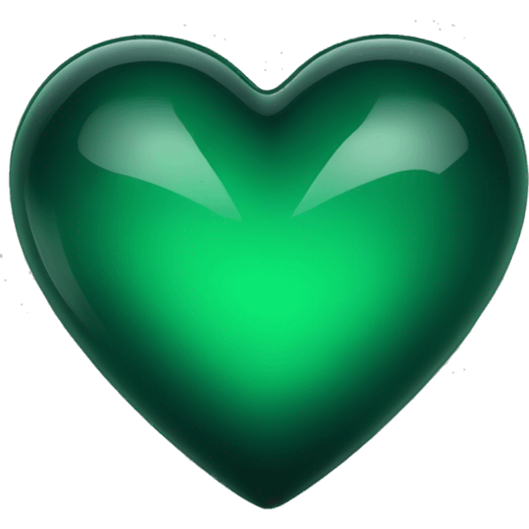 Dark green glass heart  emoji