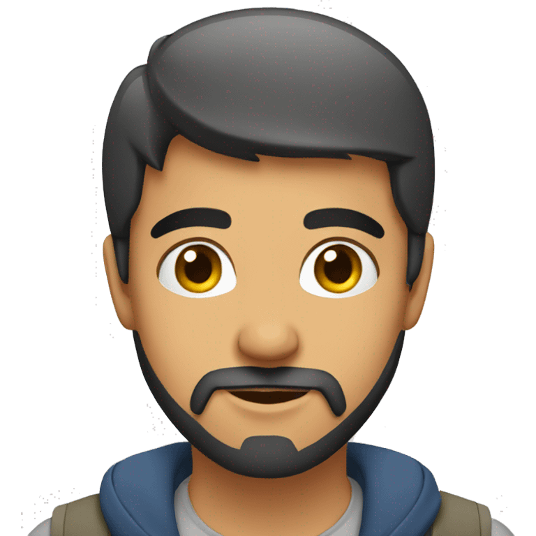 a young arab man with beard and gradient emoji