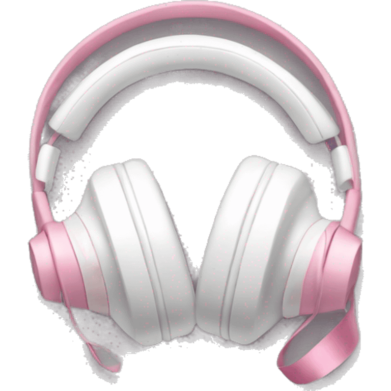 white headphones with baby pink ribbons  emoji