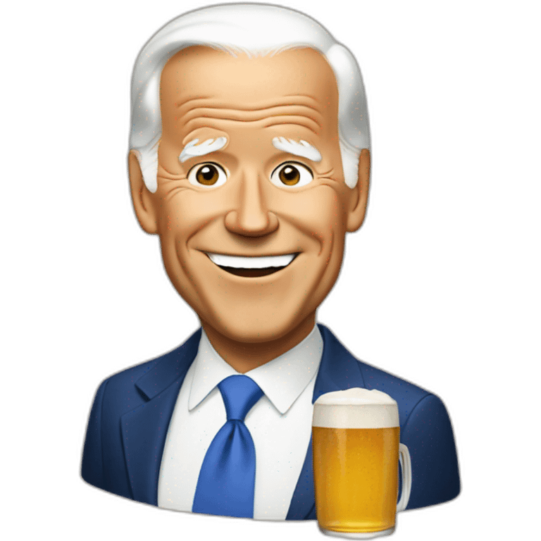 Joe Biden with beer emoji