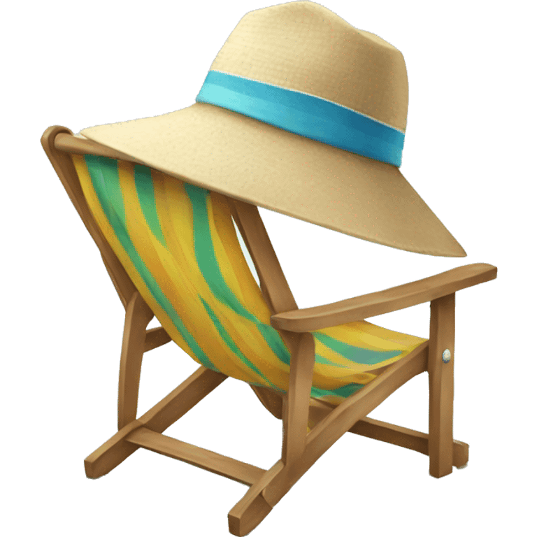 Beach chair with beach hat emoji