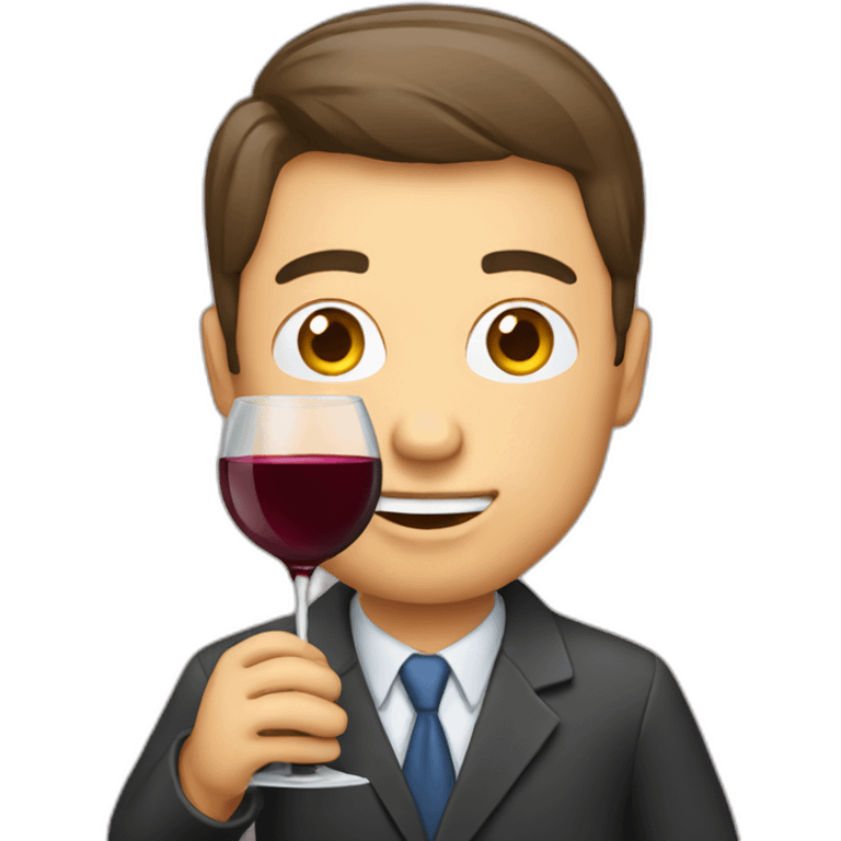 consultant drinking wine and programming emoji