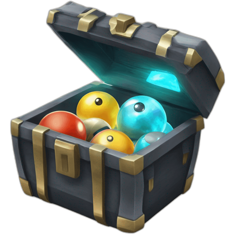 Pokemon Game LootCase Color Obsidian Rich Treasure Legendary Epic Pokeballs and Pokemons Inside this have Shiny Glow emoji