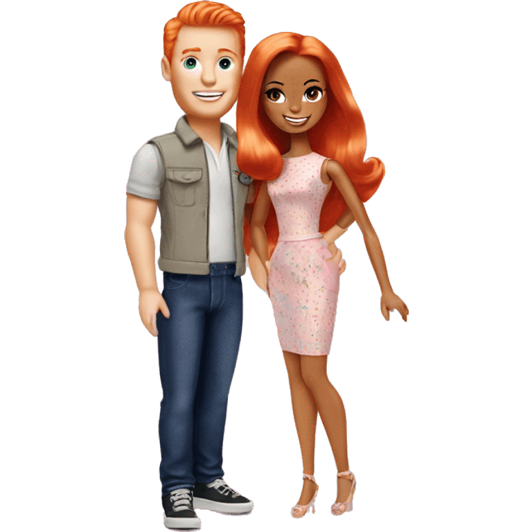 Ginger barbie with ken emoji