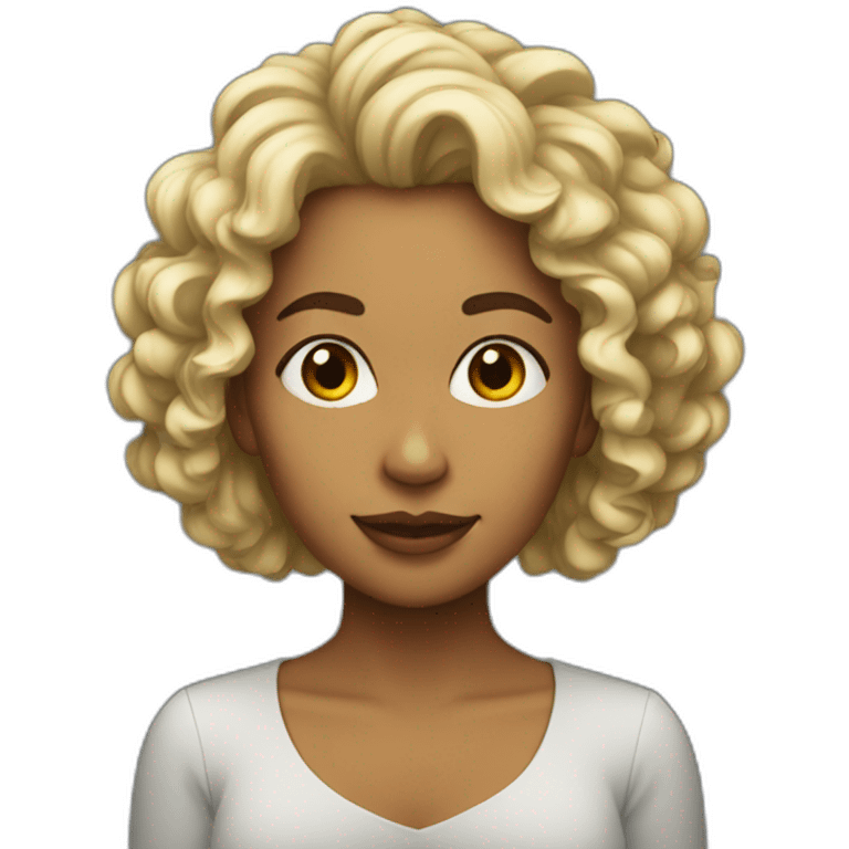 Mujer pelo rizado emoji