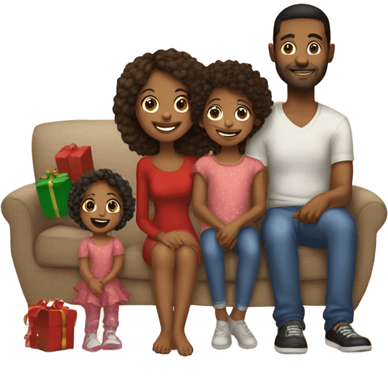 Family with a 2 yrs old girl chrimas card emoji