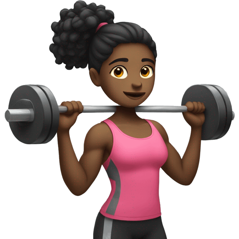 Girl do weightlifting  emoji