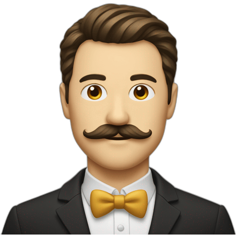 homme moustache carré et une coupe sur le côté emoji