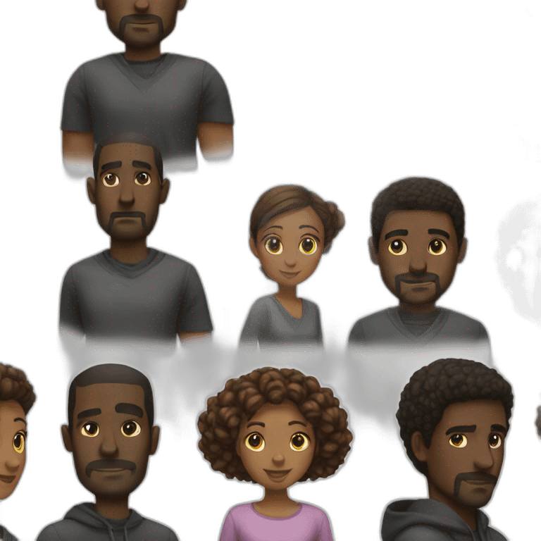 Black-men-and-one-girl emoji