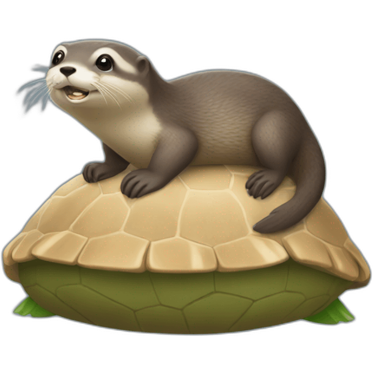 Loutre sur tortue  emoji