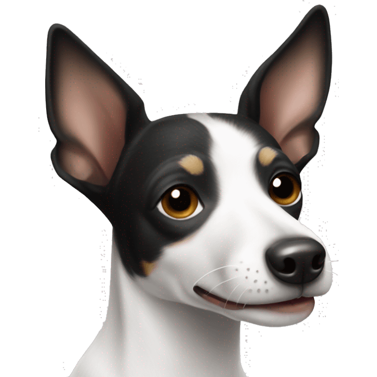 Black and white rat terrier  emoji