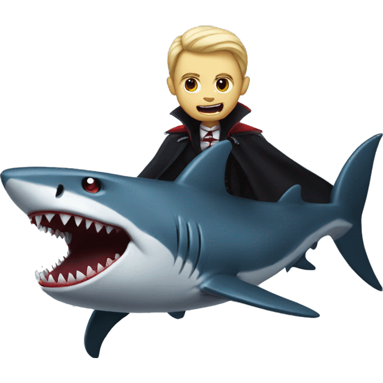 Vampire on shark emoji