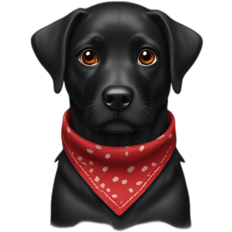 black-dog-face-red-bandana emoji