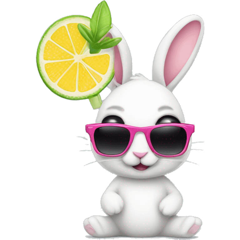 Bunny with sunglasses and margarita  emoji