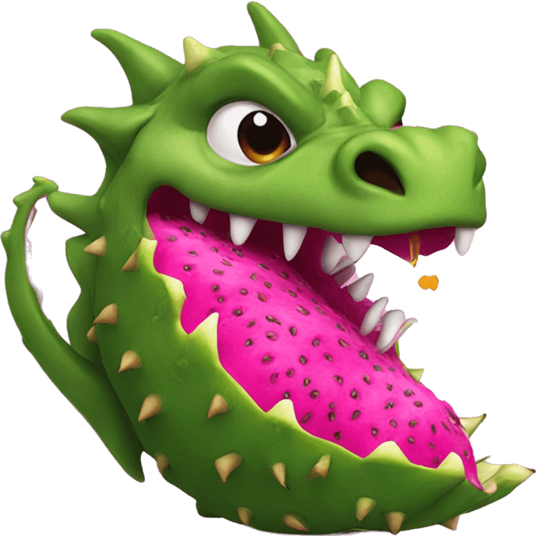 Dragon eating dragon fruit  emoji