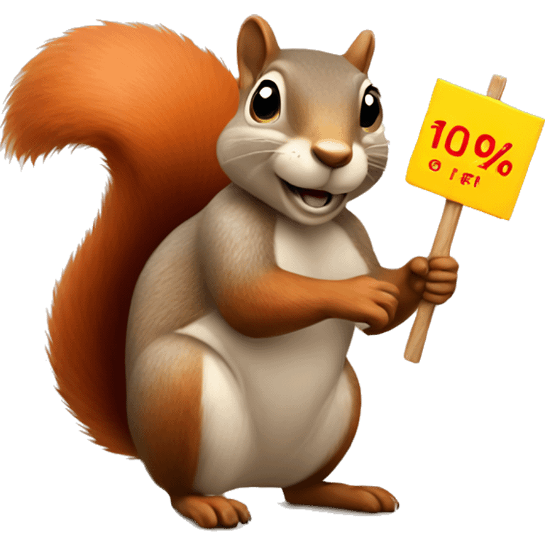 squirrel with discount sign emoji