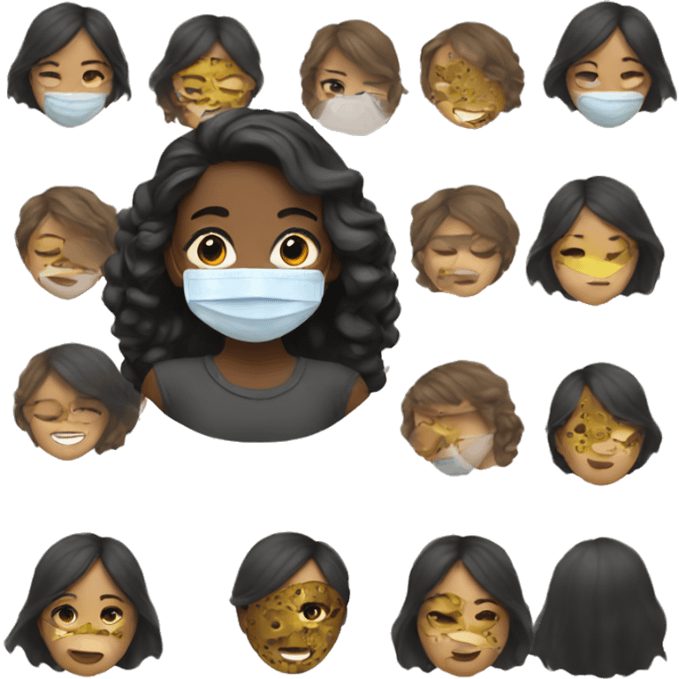 Girl doing a mask emoji