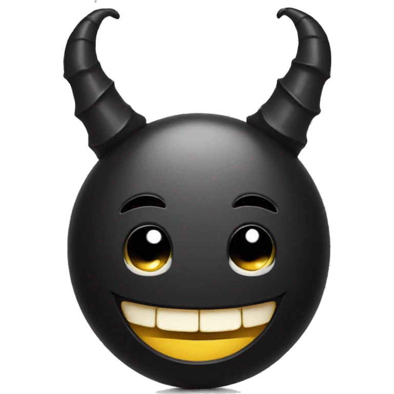 black Smiling Face With Horns emoji with crown emoji