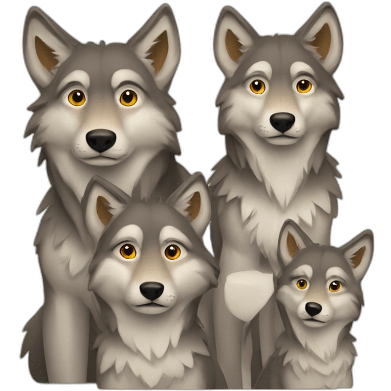 famille de loups emoji