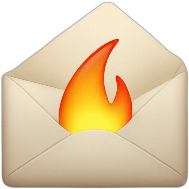 Iphone mail with the notification flaming emoji