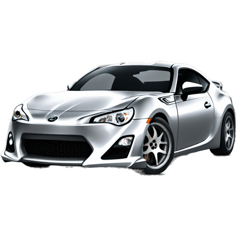 Silver Scion frs slammed with silver wheels emoji emoji