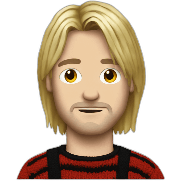 Kurt Cobain a red and black sweater emoji