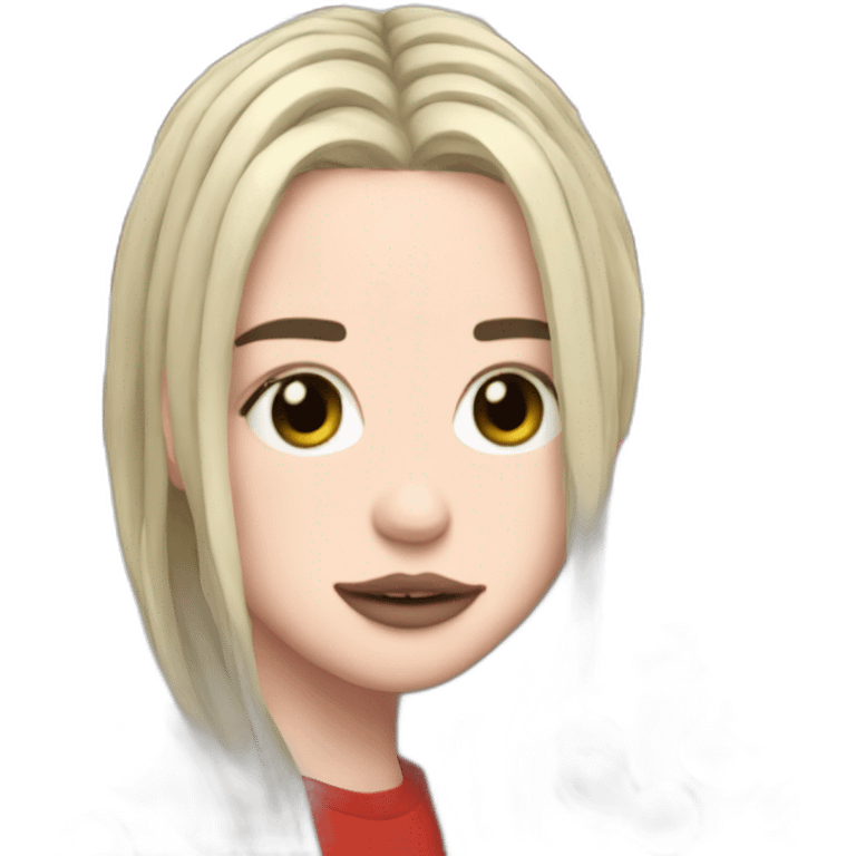 Billie Eilish red roots emoji