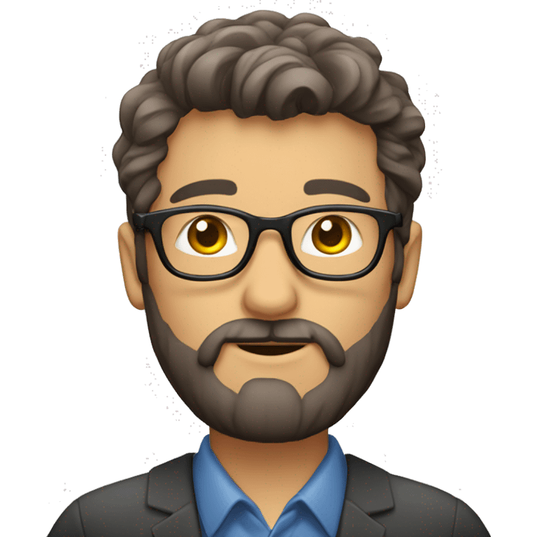 profesor joven con barba y gafas emoji