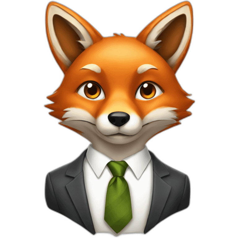 fox wearing a tie emoji