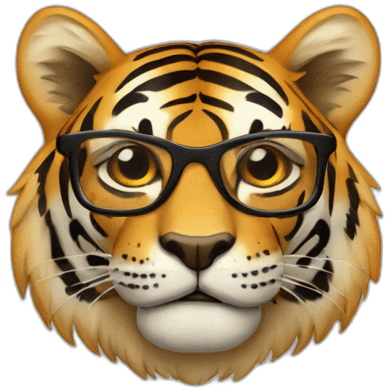 tigre con gafas emoji