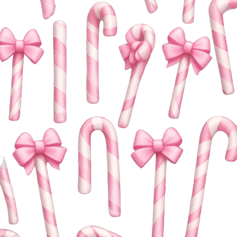 Light pink candy cane bows emoji