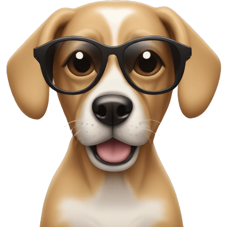 Dog with sunglasses blowing on nails emoji