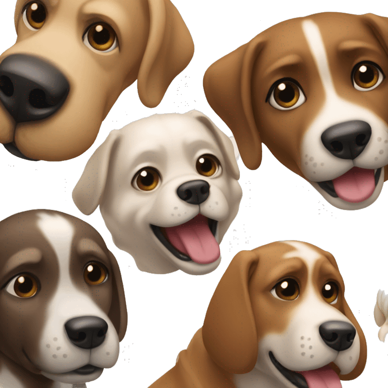 Perros enfadados de cuerpo entero actuando como humanos emoji