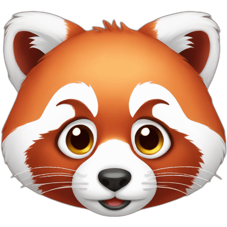 Cute red panda whimpering emoji