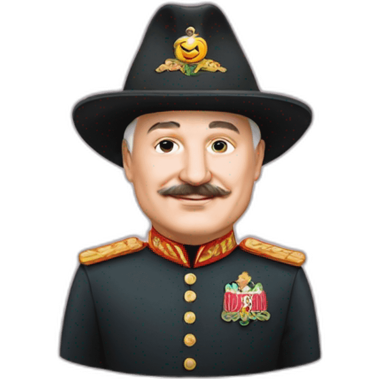 Emoji of President Lukashenko in a magic hat emoji