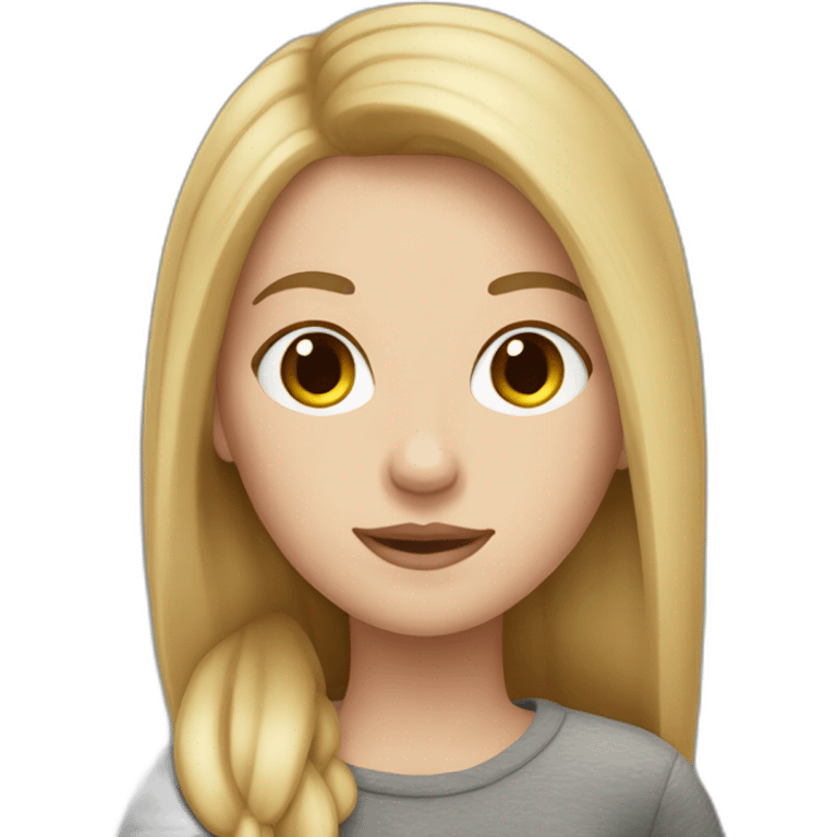 white girl with brown hair and blonde at the end emoji